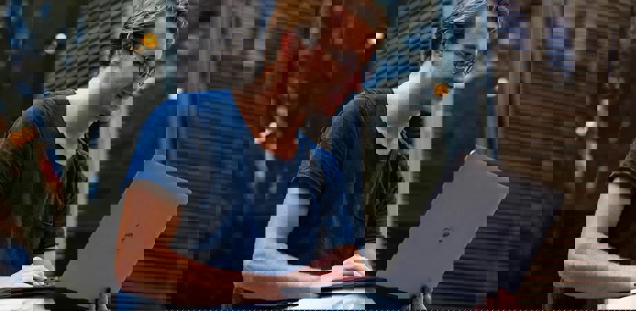 Man using laptop