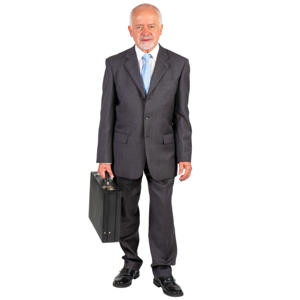 Business Man wearing a suit and holding a briefcase 