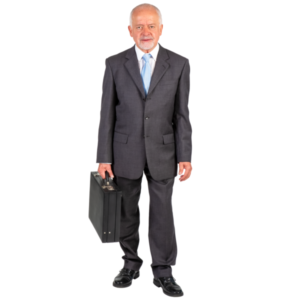 Business Man wearing a suit and holding a briefcase