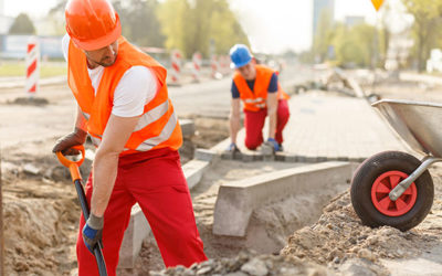 Construction workers on a site
