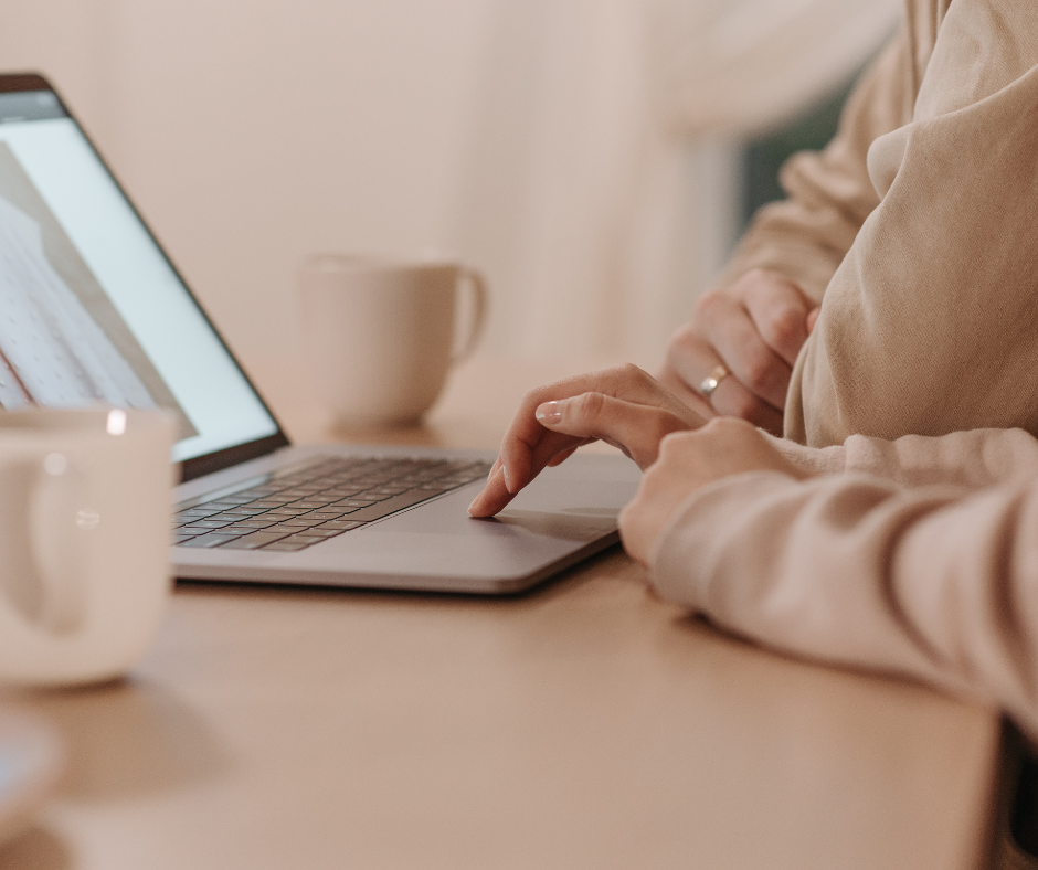 Person using a laptop