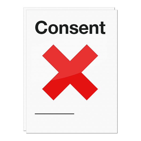 Consent Form with a red x